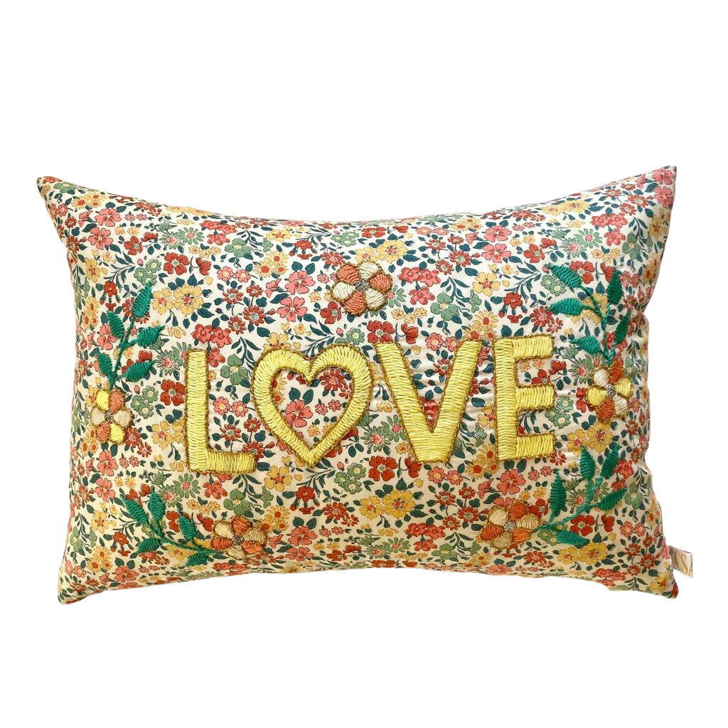 Embroidered Cushion Love