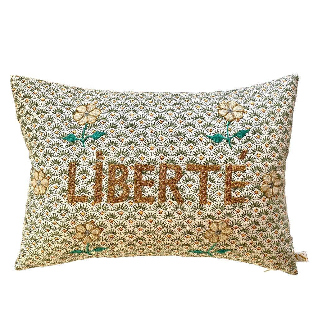 Embroidered Cushion Liberté