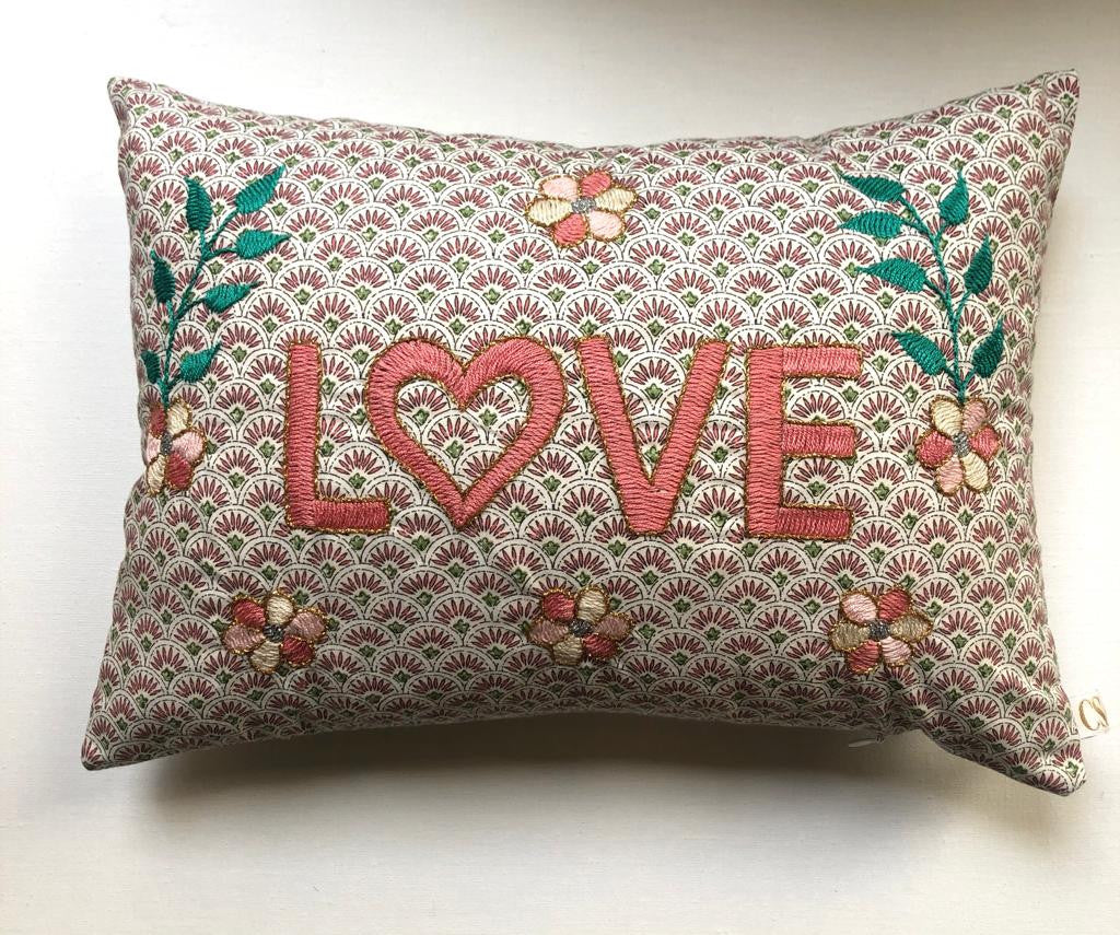 Embroidered Cushion Love