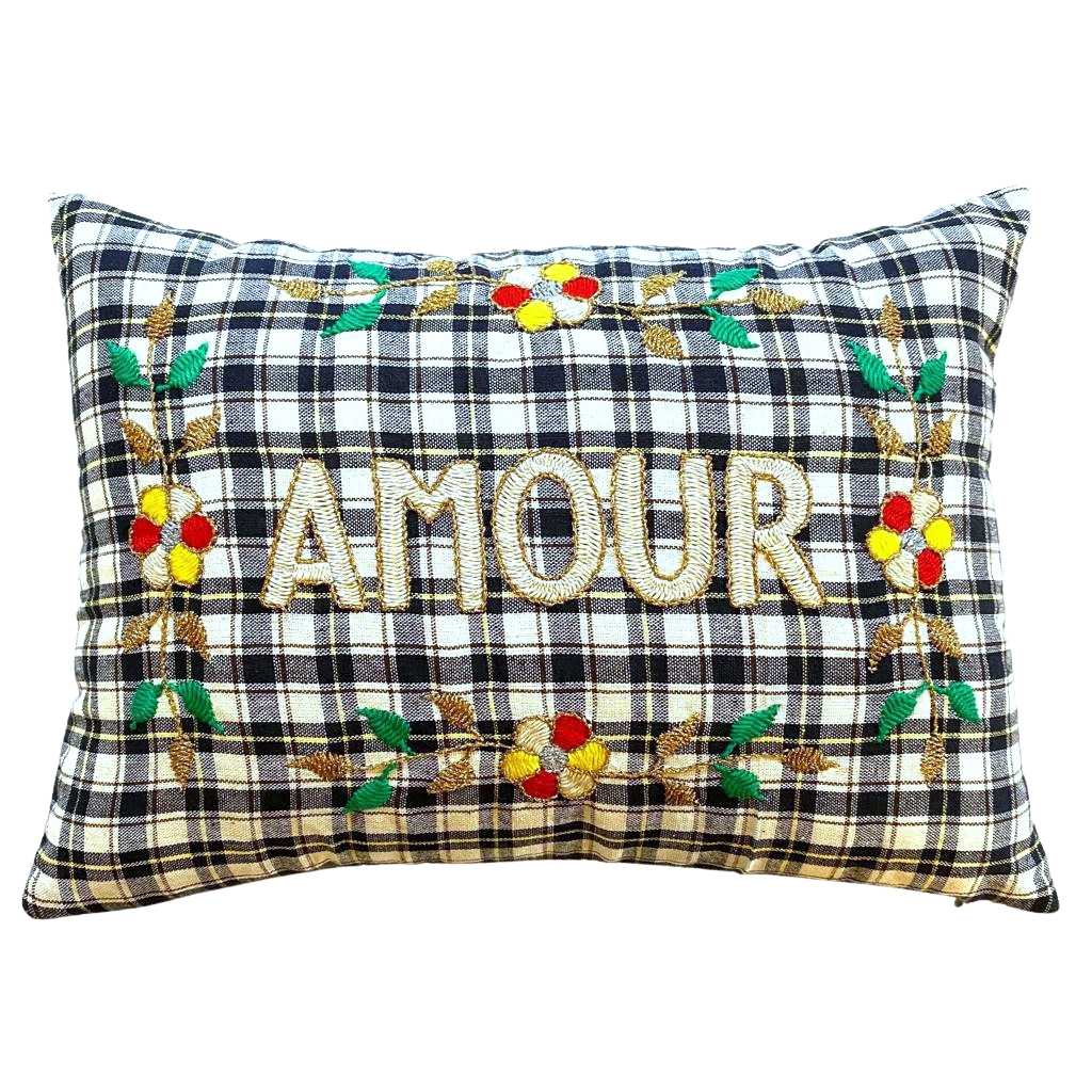 Embroidered Cushion Amour