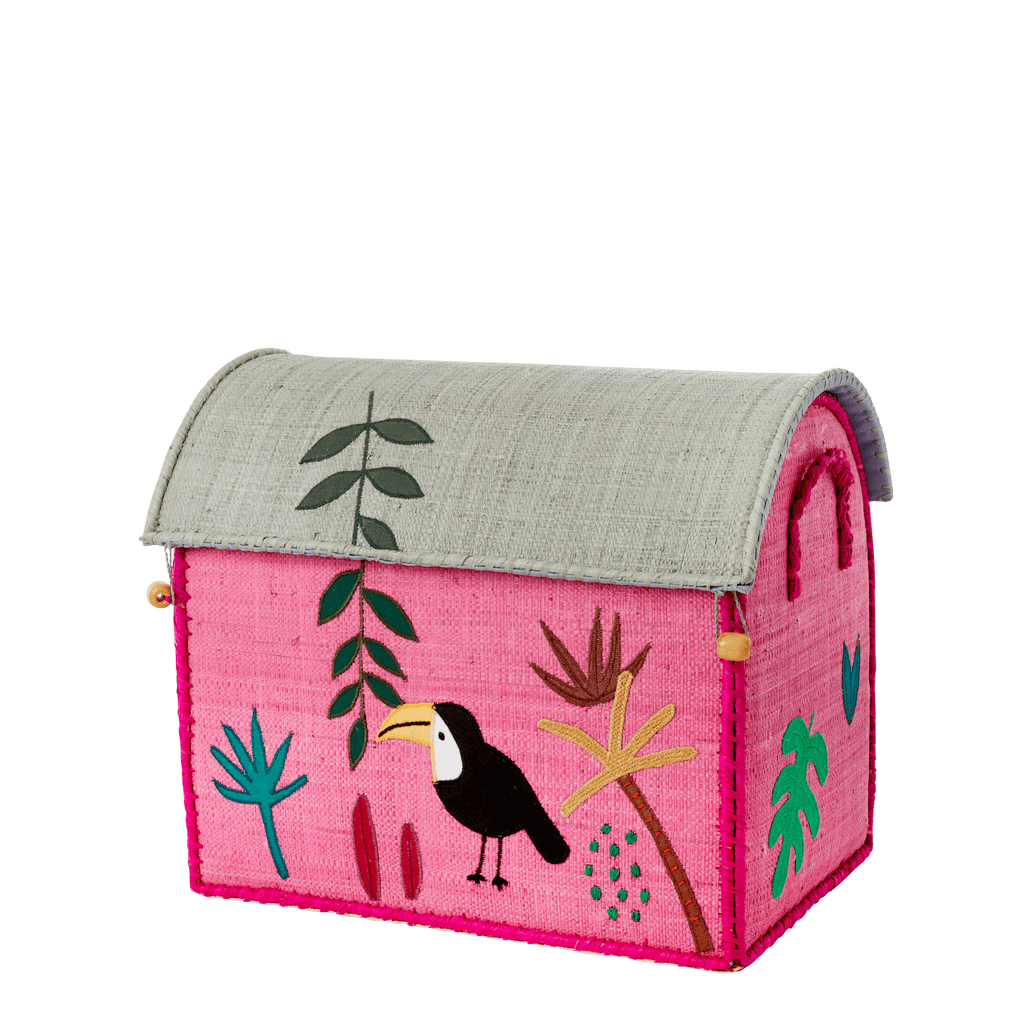 Rice Small Toucan Raffia Basket Jungle